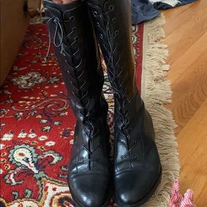 Via Spiga Lace Up Knee Boots